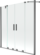 Mexen Velar Duo 2-panel Sliding Bath Screen 160 x 150 cm, Transparent, Brushed Gun Gray - 896-160-000-02-66