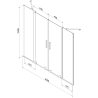 Mexen Velar Duo Bathtub Screen 2-Panel Sliding 160 x 150 cm, Transparent, Gun Gray Brushed - 896-160-000-02-66