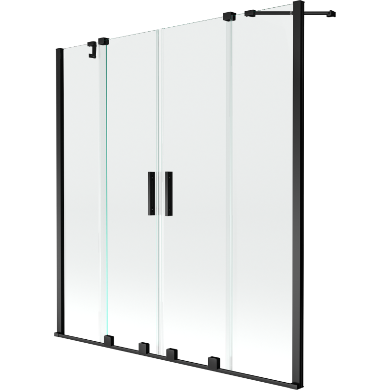 Mexen Velar Duo 2-wing bathtub screen Sliding 140 x 150 cm, transparent, black - 896-140-000-02-70
