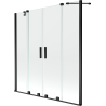 Mexen Velar Duo Bathtub Screen 2-Panel Sliding 140 x 150 cm, Transparent, Black - 896-140-000-02-70