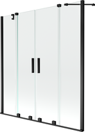 Mexen Velar Duo Two-Wing Sliding Bathtub Screen 150 x 150 cm, Transparent, Black - 896-150-000-02-70