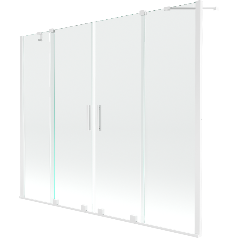 Mexen Velar Duo 2-wing bathtub screen Sliding 200 x 150 cm, transparent, white - 896-200-000-02-20