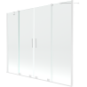 Mexen Velar Duo Bath Screen 2-wing Sliding 200 x 150 cm, Transparent, White - 896-200-000-02-20