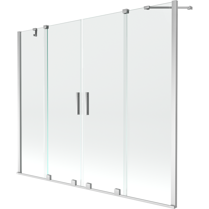 Mexen Velar Duo 2-wing sliding bathtub screen 200 x 150 cm, transparent, chrome - 896-200-000-02-01