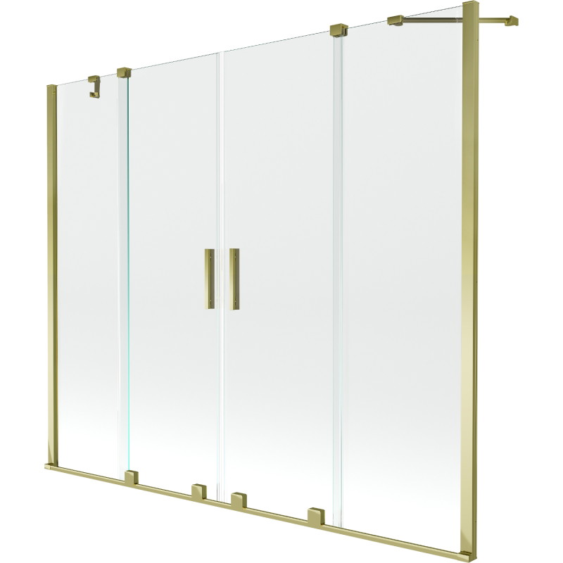 Mexen Velar Duo 2-wing Sliding Bathtub Screen 170 x 150 cm, Transparent, Gold - 896-170-000-02-50