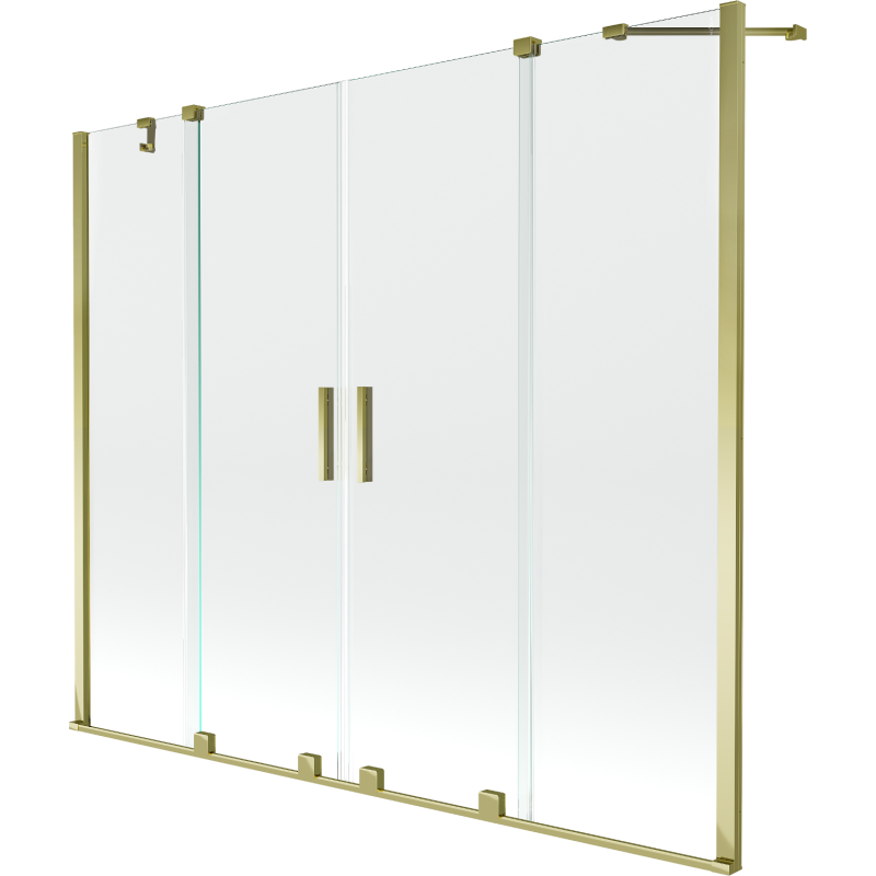 Mexen Velar Duo 2-wing sliding bath screen 200 x 150 cm, transparent, gold - 896-200-000-02-50