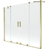 Mexen Velar Duo 2-wing bathtub screen Sliding 200 x 150 cm, transparent, gold - 896-200-000-02-50