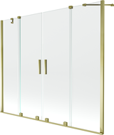 Mexen Velar Duo Folding Bathtub Screen 2-Panel Sliding 200 x 150 cm, Transparent, Gold - 896-200-000-02-50