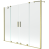 Mexen Velar Duo Bathtub Screen, 2-Panel Sliding, 170 x 150 cm, Transparent, Brushed Gold - 896-170-000-02-55