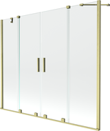 Mexen Velar Duo Bathtub Screen, 2-Panel Sliding, 170 x 150 cm, Transparent, Brushed Gold - 896-170-000-02-55