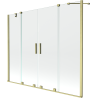 Mexen Velar Duo Bathtub Screen 2-Panel Sliding 200 x 150 cm, Transparent, Gold Brushed - 896-200-000-02-55