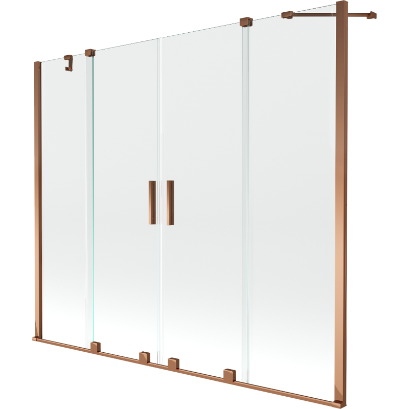 Mexen Velar Duo 2-wing bathtub screen Sliding 170 x 150 cm, transparent, Rose gold - 896-170-000-02-60