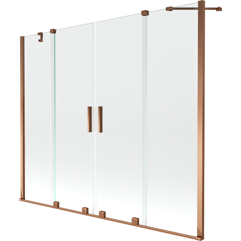 Mexen Velar Duo 2-panel sliding bath screen 180 x 150 cm, transparent, rose gold - 896-180-000-02-60