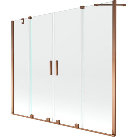 Mexen Velar Duo 2-wing bathtub screen Sliding 180 x 150 cm, transparent, Rose gold - 896-180-000-02-60