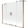 Mexen Velar Duo 2-wing bathtub screen Sliding 180 x 150 cm, transparent, Rose gold - 896-180-000-02-60