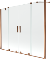 Mexen Velar Duo Bathtub Screen 2-Panel Sliding 180 x 150 cm, Transparent, Rose Gold - 896-180-000-02-60