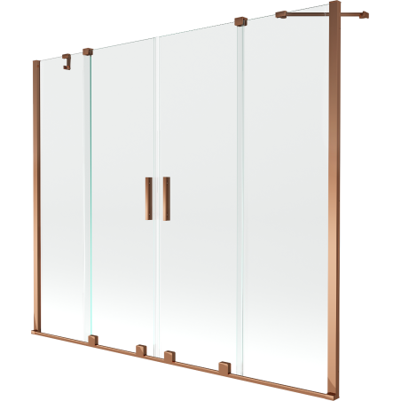 Mexen Velar Duo Two-Panel Sliding Bath Screen 200 x 150 cm, Transparent, Pink Gold - 896-200-000-02-60