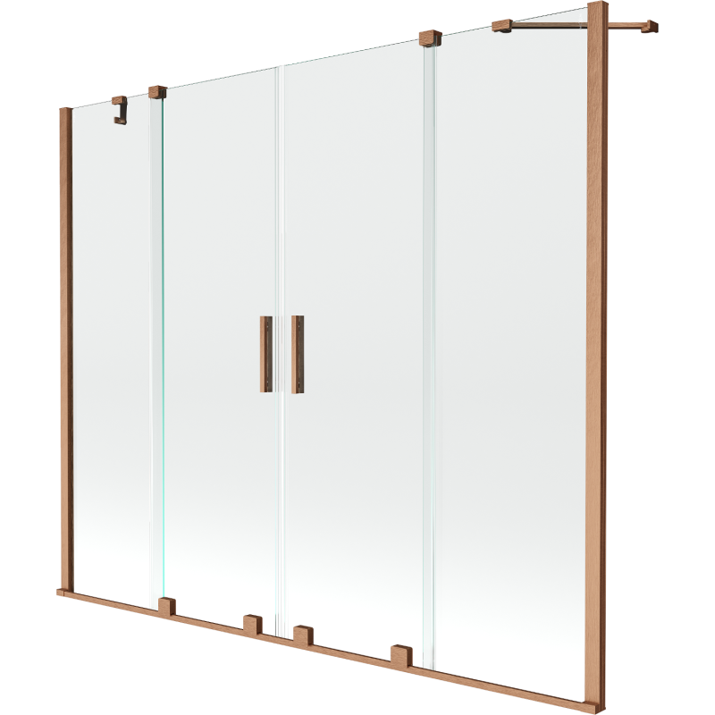 Mexen Velar Duo 2-panel Sliding Bath Screen 170 x 150 cm, Transparent, Brushed Copper - 896-170-000-02-65