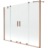Mexen Velar Duo Tub Screen 2-wing Sliding 170 x 150 cm, Transparent, Brushed Copper - 896-170-000-02-65
