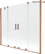 Mexen Velar Duo 2-Panel Sliding Bathtub Screen 180 x 150 cm, Transparent, Brushed Copper - 896-180-000-02-65