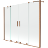 Mexen Velar Duo Bathtub Screen 2-panel Sliding 200 x 150 cm, Transparent, Brushed Copper - 896-200-000-02-65