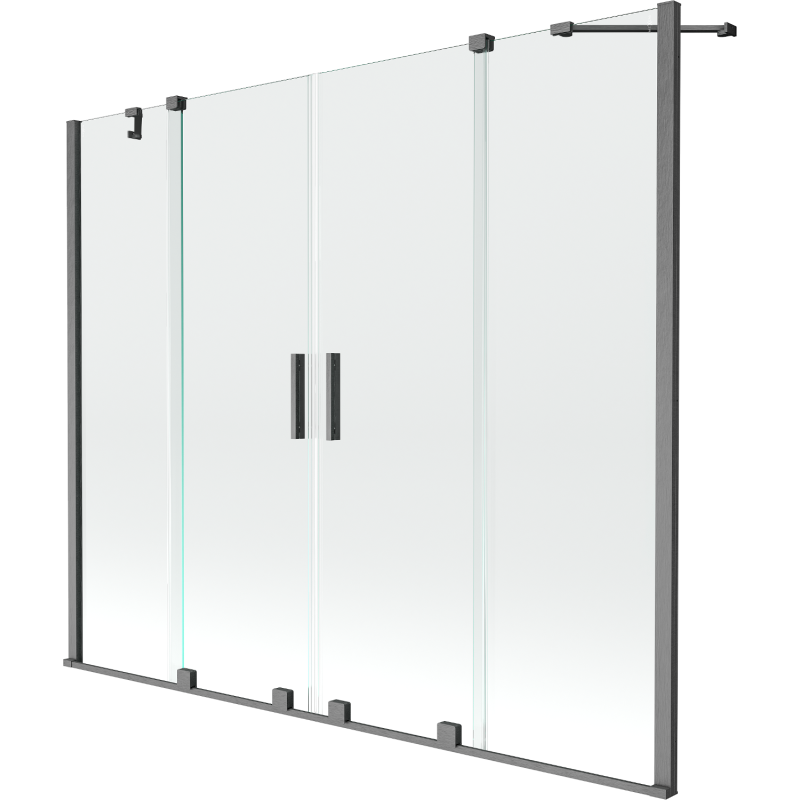 Mexen Velar Duo 2-wing bathtub screen Sliding 170 x 150 cm, transparent, brushed gun gray - 896-170-000-02-66