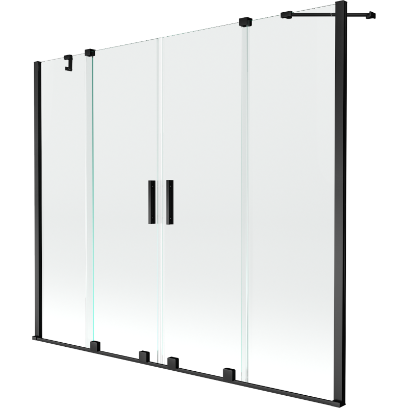 Mexen Velar Duo 2-wing bathtub screen Sliding 170 x 150 cm, transparent, black - 896-170-000-02-70