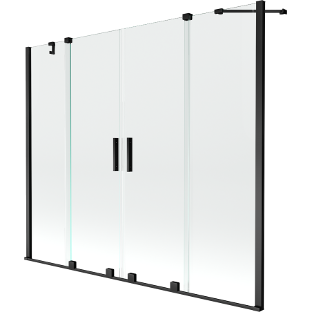 Mexen Velar Duo Two-wing Sliding Bath Screen 170 x 150 cm, Transparent, Black - 896-170-000-02-70