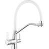 Mexen Duo Kitchen Tap, Chrome/White - 671701-02