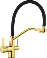 Mexen Duo kitchen faucet, gold/black - 671701-57