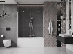 Mexen Velar Duo 2-panel sliding bath screen 140 x 150 cm, transparent, chrome - 896-140-000-02-01