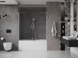Mexen Velar Duo 2-Panel Sliding Bathtub Screen 150 x 150 cm, Transparent, Chrome - 896-150-000-02-01
