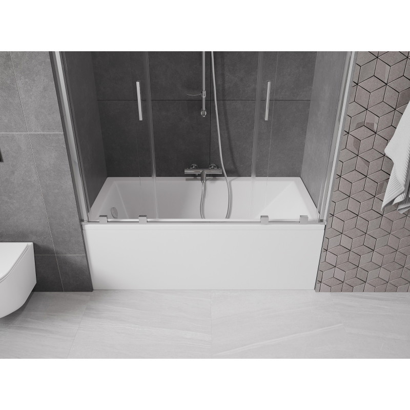 Mexen Velar Duo Bathtub Screen 2-Panel Sliding 160 x 150 cm, Transparent, Chrome - 896-160-000-02-01