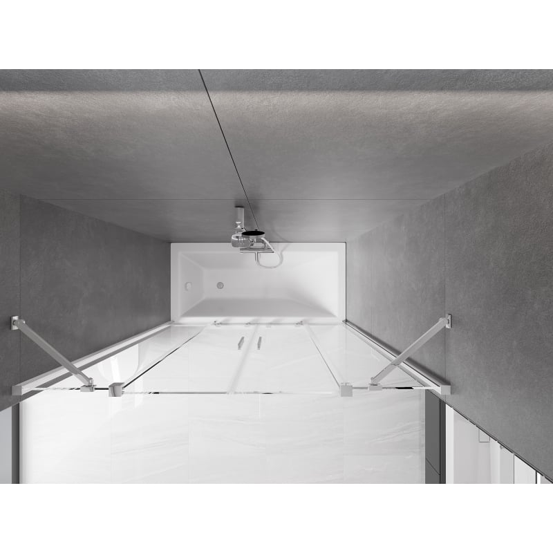 Mexen Velar Duo Bathtub Screen 2-Panel Sliding 160 x 150 cm, Transparent, Chrome - 896-160-000-02-01