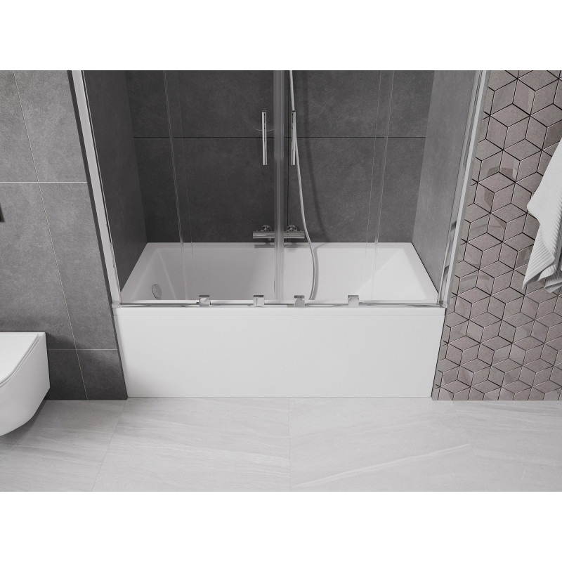 Mexen Velar Duo Bathtub Screen 2-Panel Sliding 160 x 150 cm, Transparent, Chrome - 896-160-000-02-01