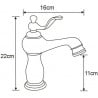 Mexen Vela washbasin mixer tap, Gold - 744500-50