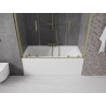 Mexen Velar Duo Bathtub Screen 2-panel Sliding 160 x 150 cm, Transparent, Brushed Gold - 896-160-000-02-55