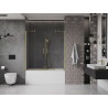 Mexen Velar Duo Bath Screen 2-Panel Sliding 160 x 150 cm, Transparent, Brushed Gold - 896-160-000-02-55