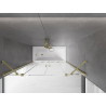 Mexen Velar Duo Bathtub Screen 2-panel Sliding 160 x 150 cm, Transparent, Brushed Gold - 896-160-000-02-55