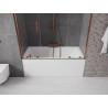 Mexen Velar Duo Bathtub Screen, 2-Panel Sliding 140 x 150 cm, Transparent, Rose Gold - 896-140-000-02-60