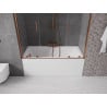 Mexen Velar Duo bath screen 2-wing sliding 160 x 150 cm, transparent, rose gold - 896-160-000-02-60