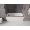 Mexen Velar Duo Two-Panel Sliding Bathtub Screen 140 x 150 cm, Transparent, Brushed Copper - 896-140-000-02-65