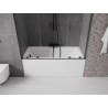 Mexen Velar Duo Bathtub Screen 2-Panel Sliding 140 x 150 cm, Transparent, Black - 896-140-000-02-70
