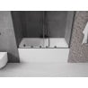 Mexen Velar Duo 2-panel Sliding Bath Screen 160 x 150 cm, Transparent, Brushed Gun Gray - 896-160-000-02-66