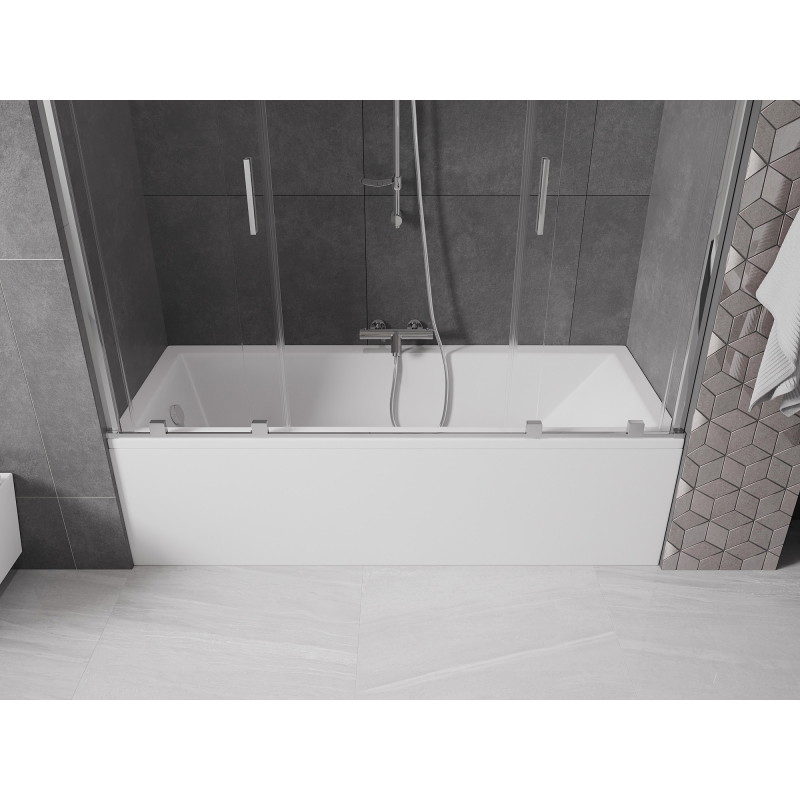 Mexen Velar Duo Bathtub Screen 2-Panel Sliding 170 x 150 cm, Transparent, Chrome - 896-170-000-02-01