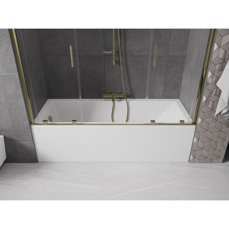 Mexen Velar Duo bath screen 2-wing sliding 170 x 150 cm, transparent, gold - 896-170-000-02-50