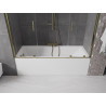 Mexen Velar Duo Folding Bathtub Screen 2-Panel Sliding 200 x 150 cm, Transparent, Gold - 896-200-000-02-50