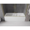 Mexen Velar Duo Bathtub Screen, 2-Panel Sliding, 170 x 150 cm, Transparent, Brushed Gold - 896-170-000-02-55