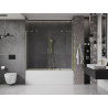 Mexen Velar Duo Bathtub Screen 2-Panel Sliding 200 x 150 cm, Transparent, Brushed Gold - 896-200-000-02-55