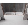 Mexen Velar Duo Two-Panel Sliding Bath Screen 200 x 150 cm, Transparent, Pink Gold - 896-200-000-02-60